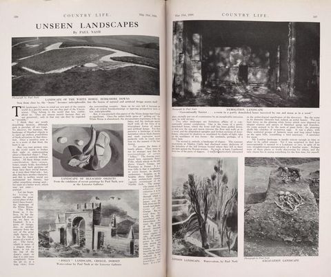 Journal spread. Six black and white images accompany the article. The images are photographs or reproductions of works of art. The journal information is repeated on the top of each page.
