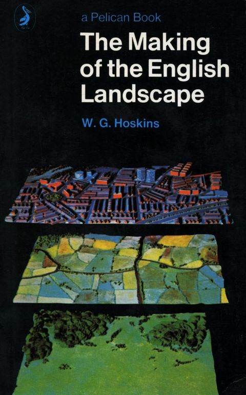 Book cover. Three views of computer-generated landscapes are stacked, one over the other. The bottom is all green with some trees. The middle is broken up into patches of green, blue, and yellow fields. The top is a blue and red city plan.